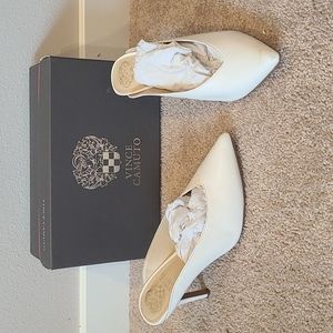 Vince Camuto White Mules